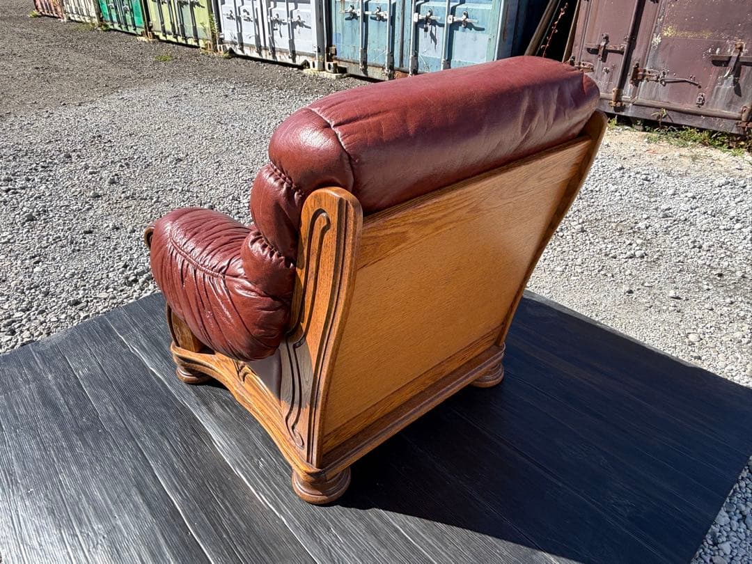 手渡し可 ダッチカントリー 本革 1人掛けソファ オランダ製 ヴィンテージ家具