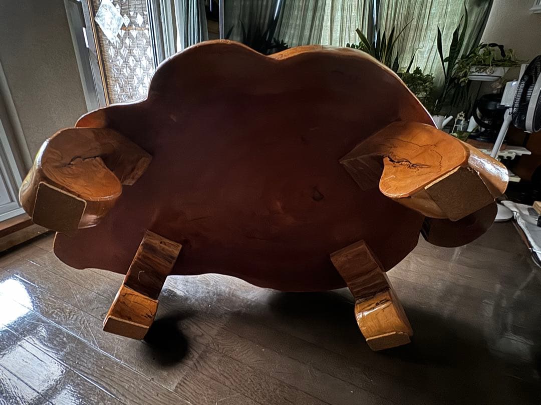 木製 亀型 テーブル 一枚板　お値下げしました