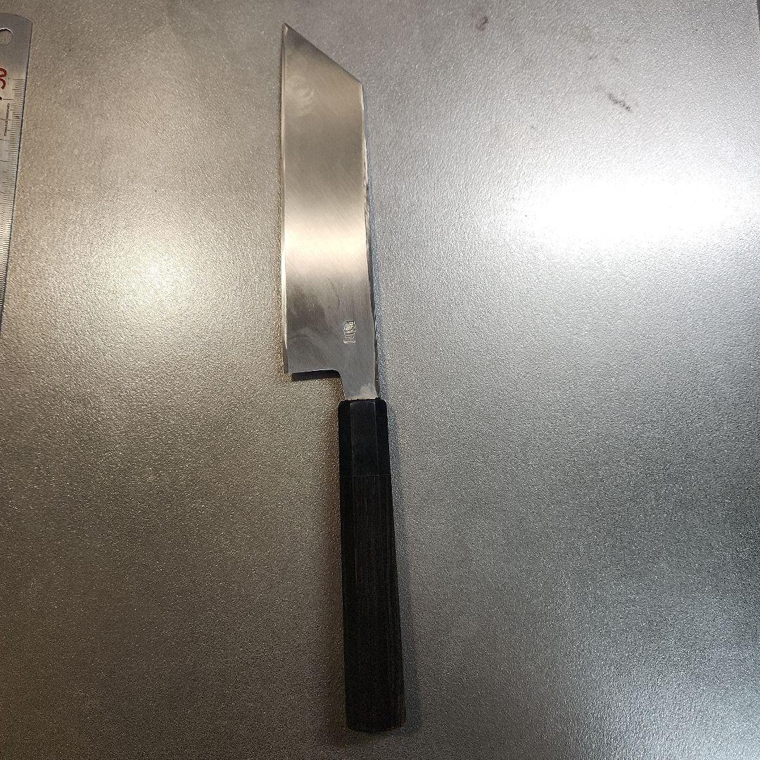 銀三　ケンムキ　17.5cm　黒檀八画柄