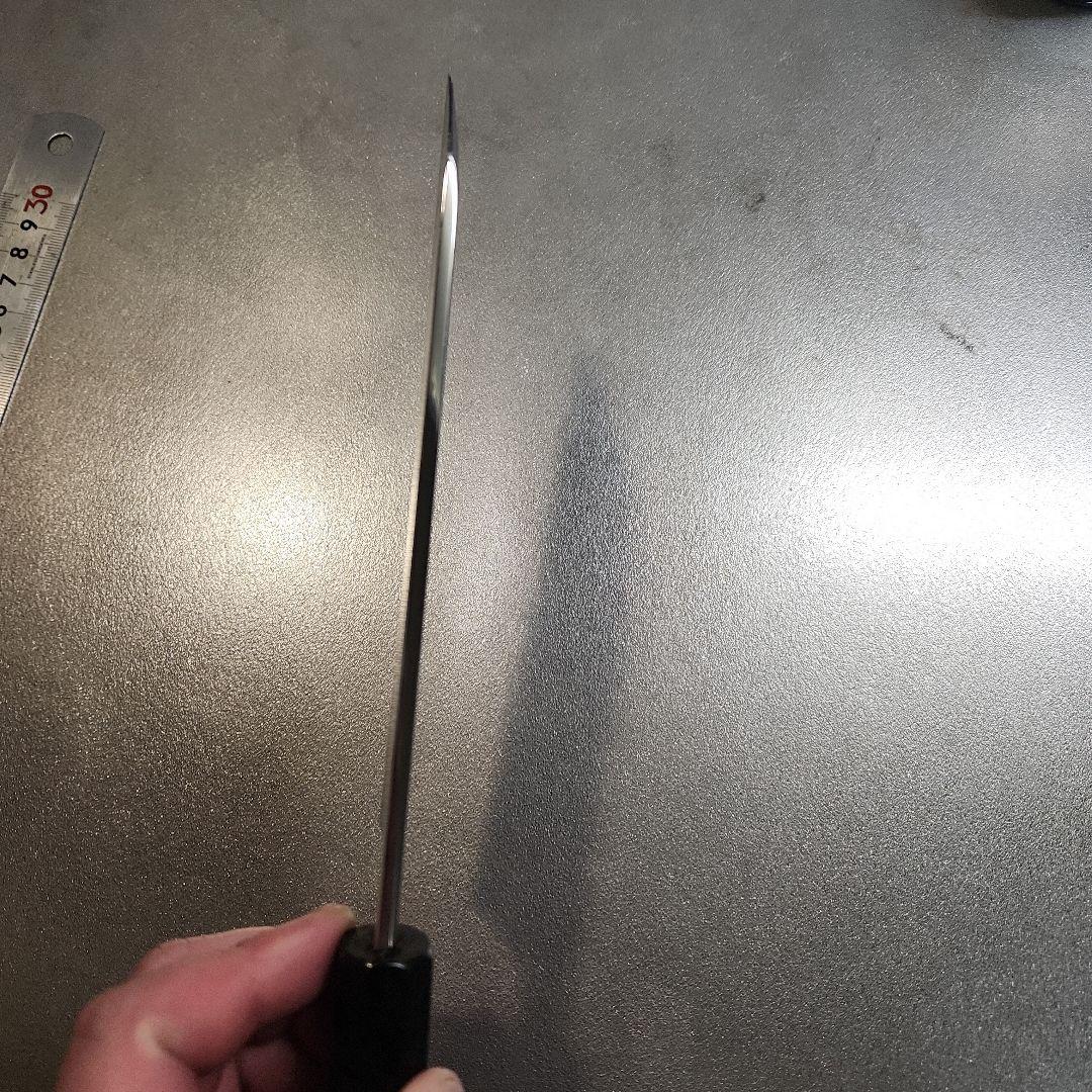 銀三　ケンムキ　17.5cm　黒檀八画柄