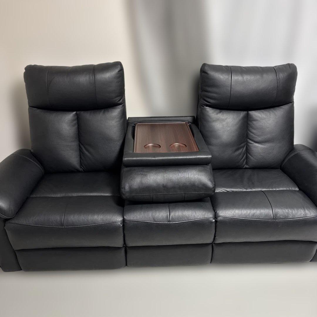 【美品】【送料込み】3人掛けソファ カップホルダー付き　電動ソファ　ソファ