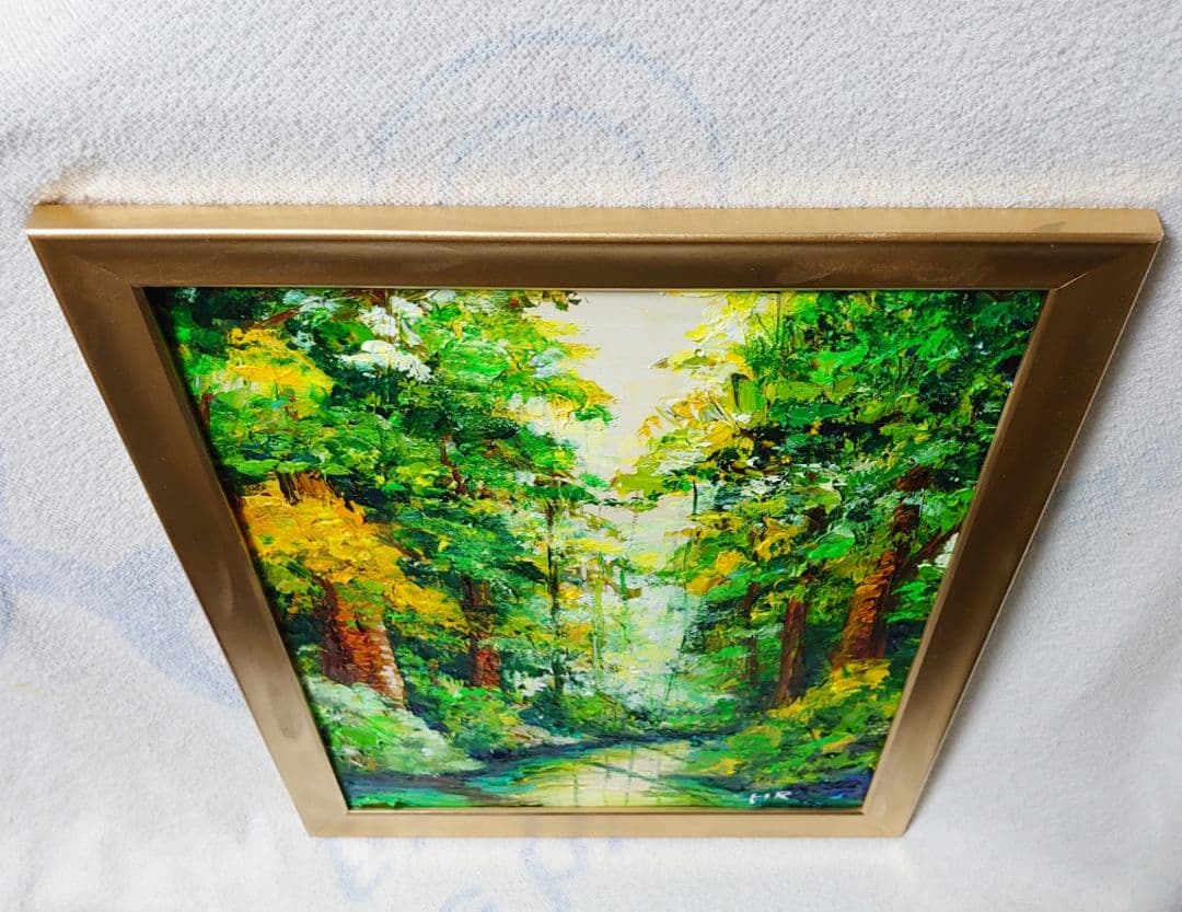 油絵 絵画 【森の湖】【A3】 - メルカリ