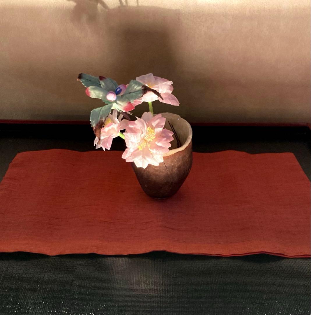 ひな祭り 希少 豆雛 紬の敷物 花入 - メルカリ