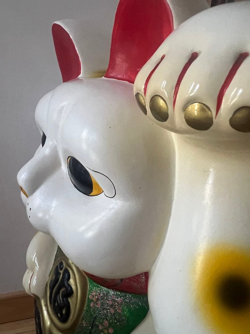 超大型61cm】陶器製 招き猫 開運 商売繁盛 骨董品 縁起物 店舗用 福猫