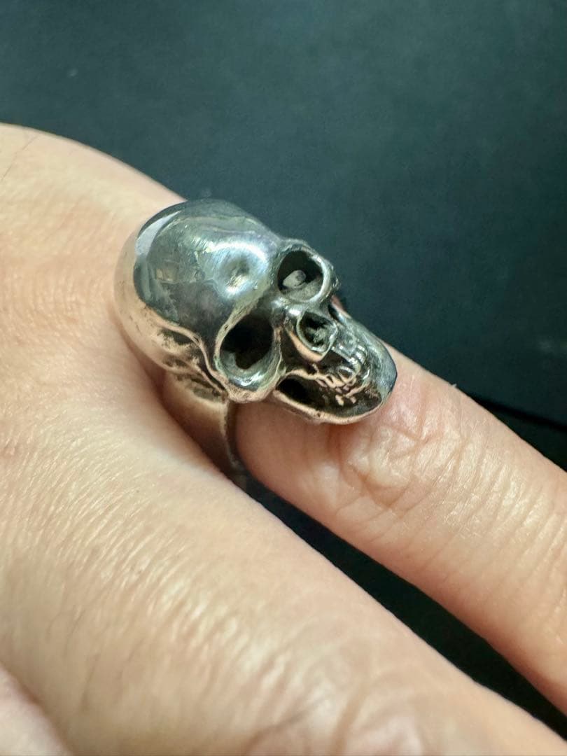 ハンドメイド　スカルヘッドリング　シルバー925