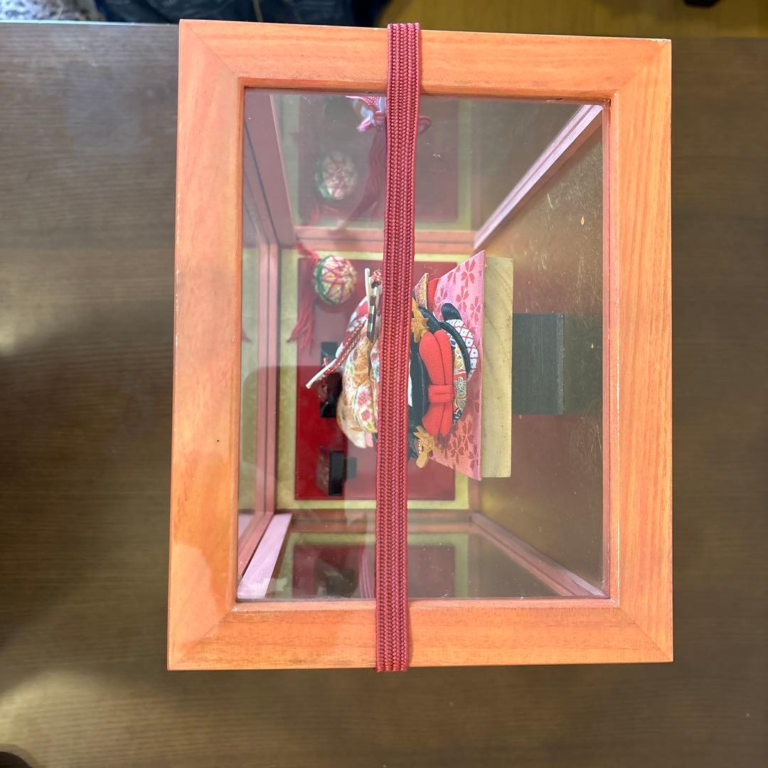 伝統的 ケース入り 羽子板飾り 押絵 華風 正月飾り ガラスケース付き