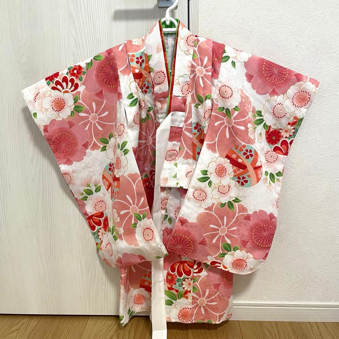 【美品】七五三　着物 3歳 被布 セット　花ひめ