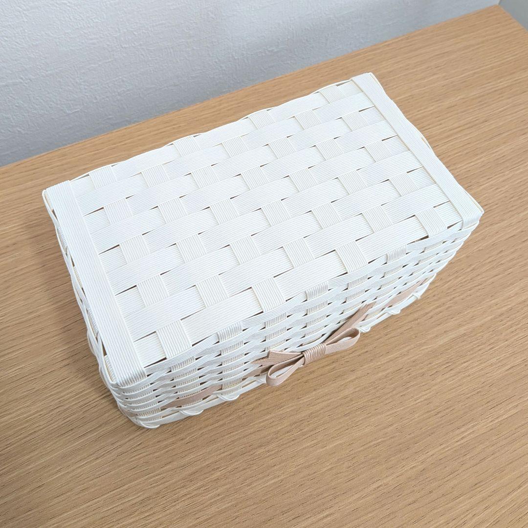 No.118】バスケット かご 小物入れ クラフトバンド ムースピンク