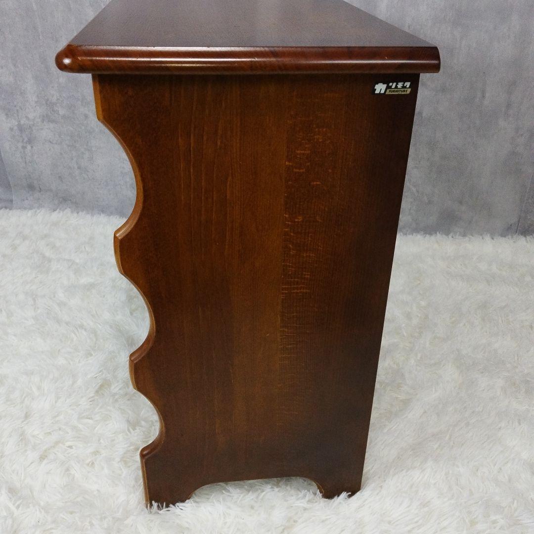 【美品】昭和レトロ カリモク コロニアル 木製ラック スリッパラック 古家具