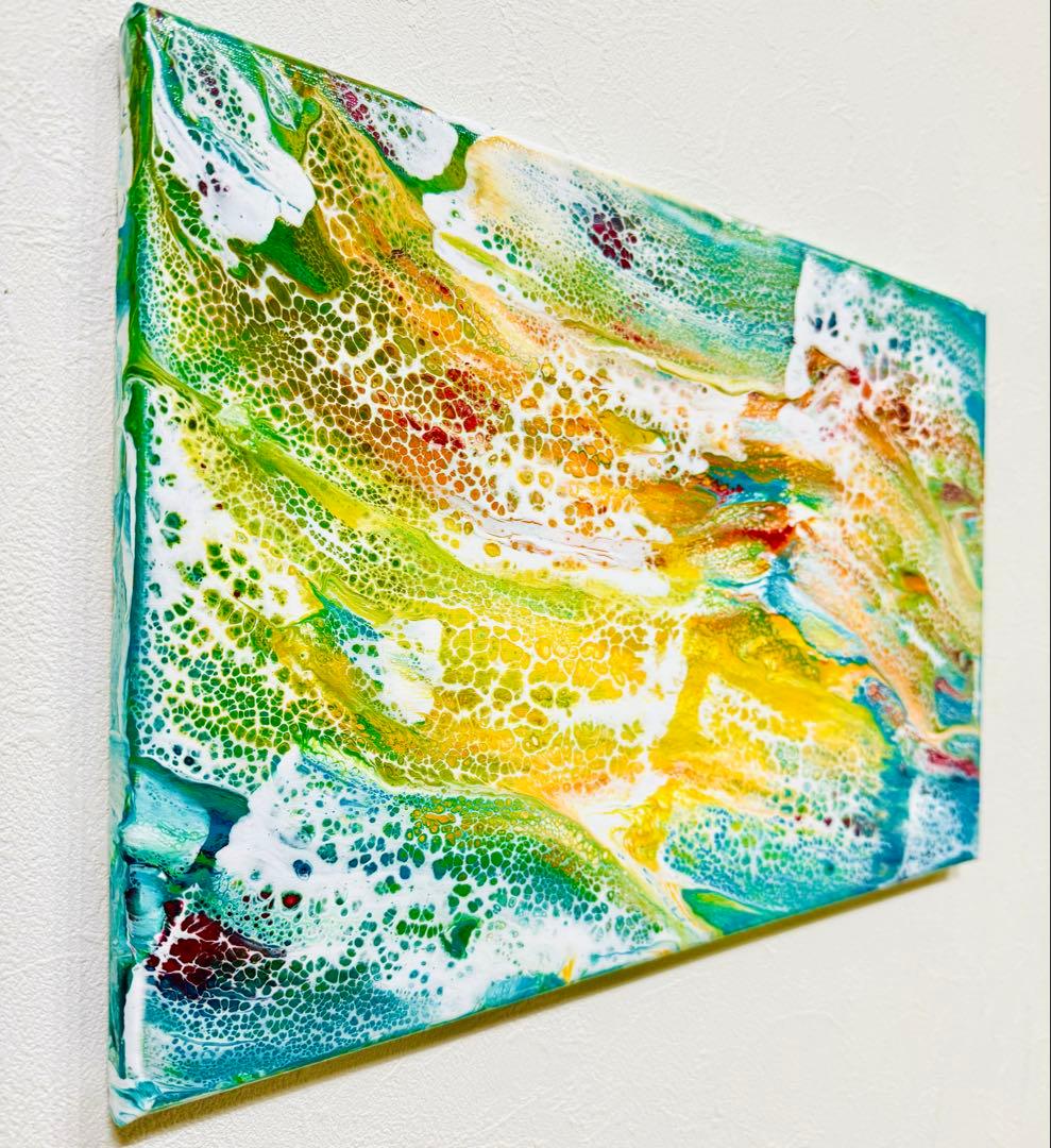 原画　アクリル画　波　光アート 作品名 【 瑞波 -Zuiha- 】