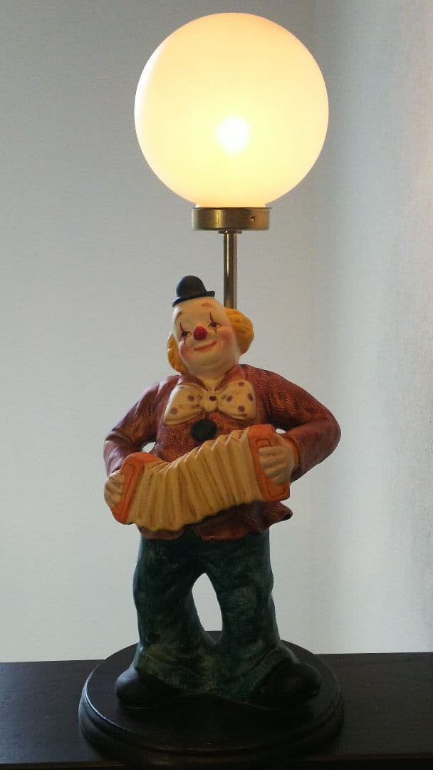 ✿美品✿ベルアートコレクション　ピエロのランプ／スタンド／陶器製／アンティーク