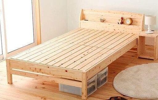 【福岡市限定】ヒノキすのこシングルベッドフレーム TCB233