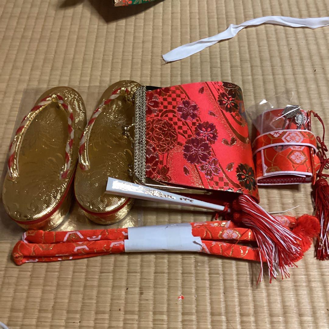 七五三小柄七里フルセット　帯幅14、5センチ　草履21センチ