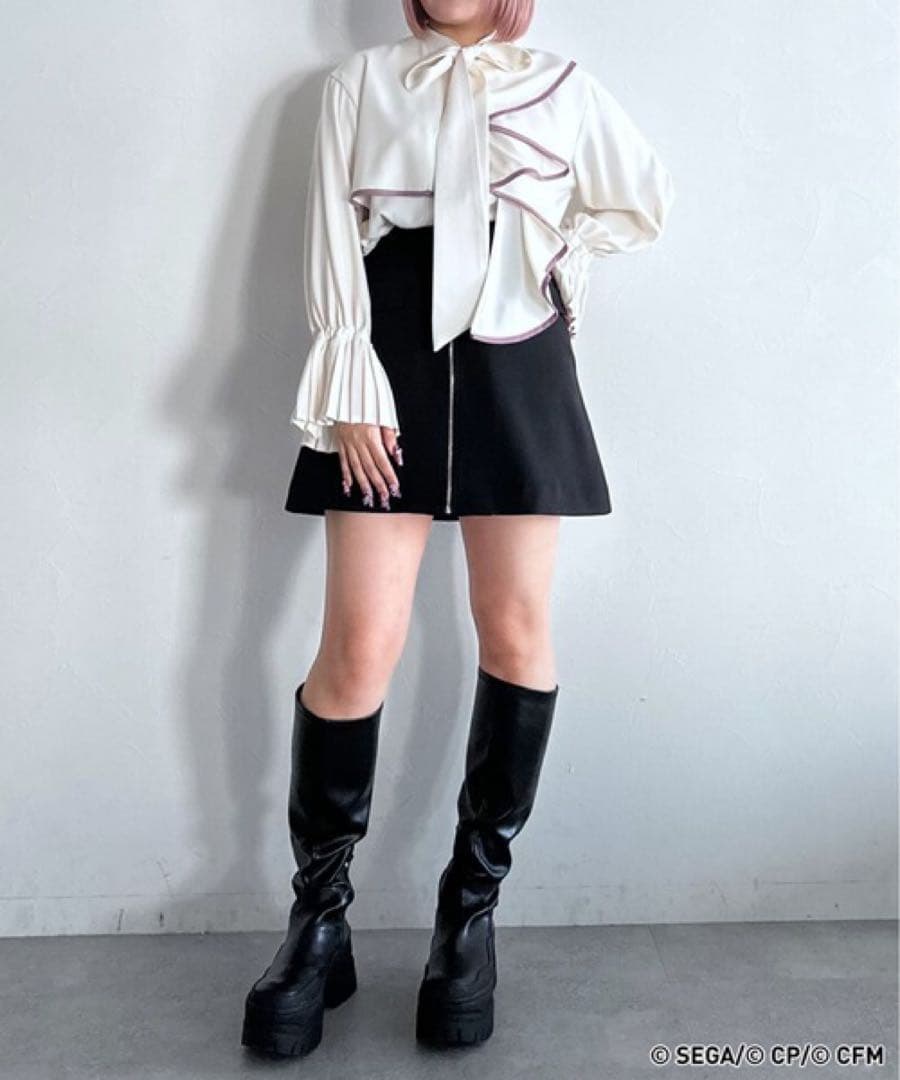 ZOZOTOWN HARE ハレ プロセカ アシメフリルボウタイシャツまふゆ