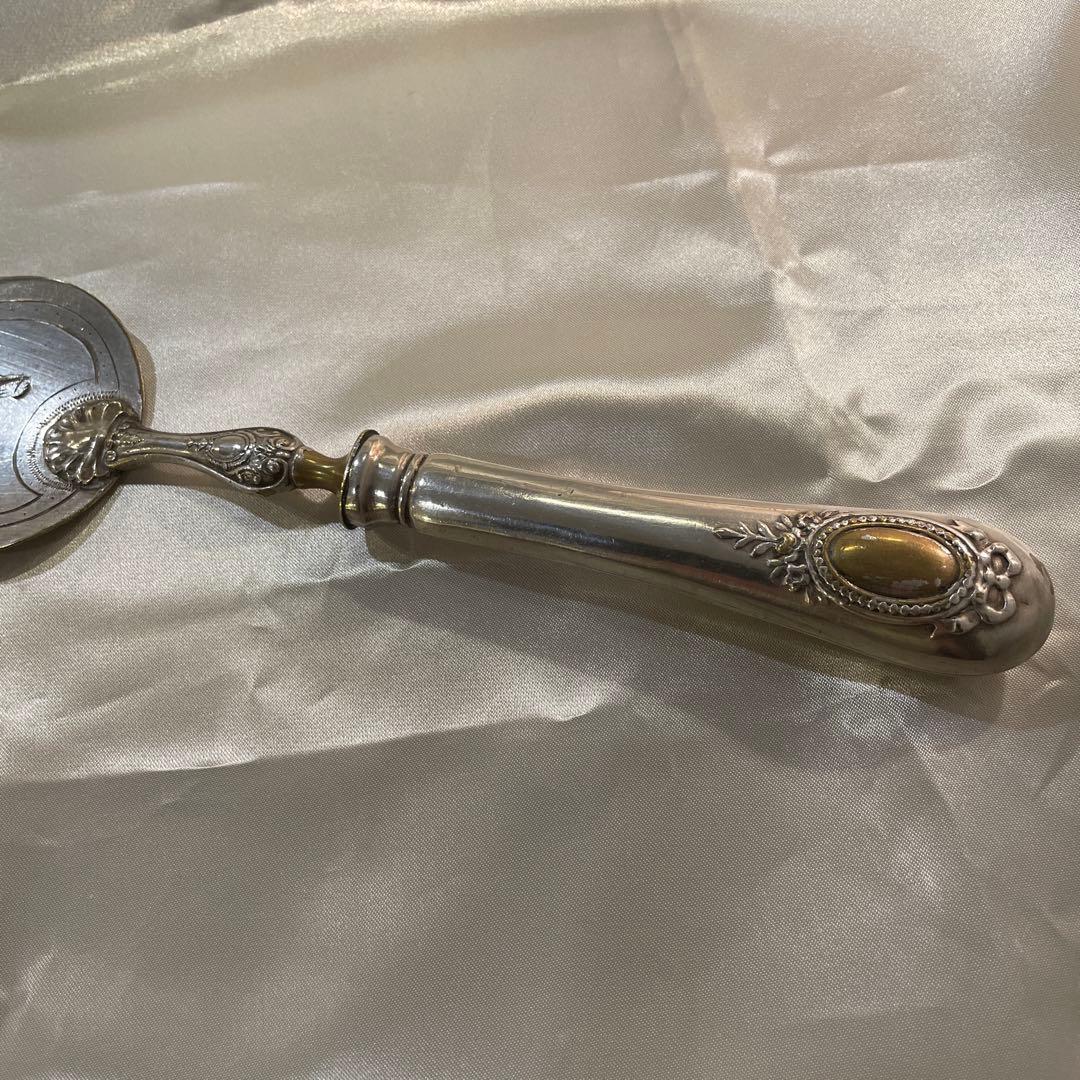 大型シルバーハンドル フードサービングショベル シルバープレート 32,2cm