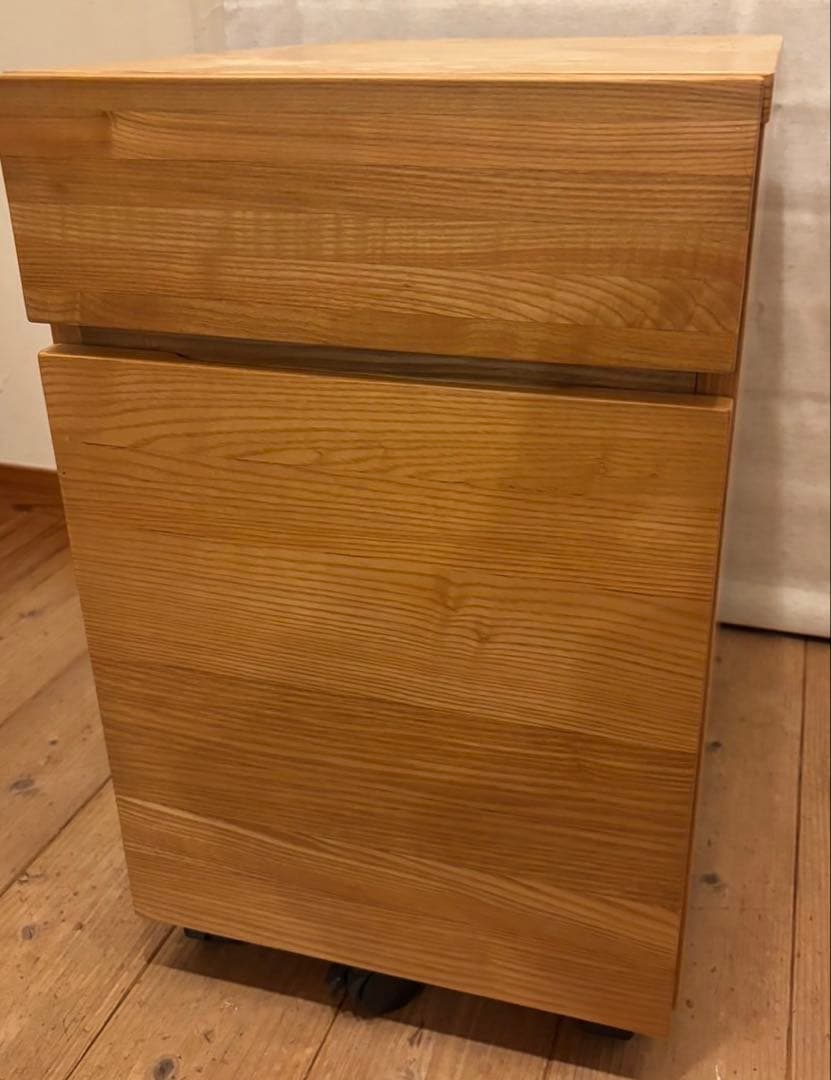 【直接お渡し】無印良品 タモ材 デスク キャビネットセット　勉強机　中古