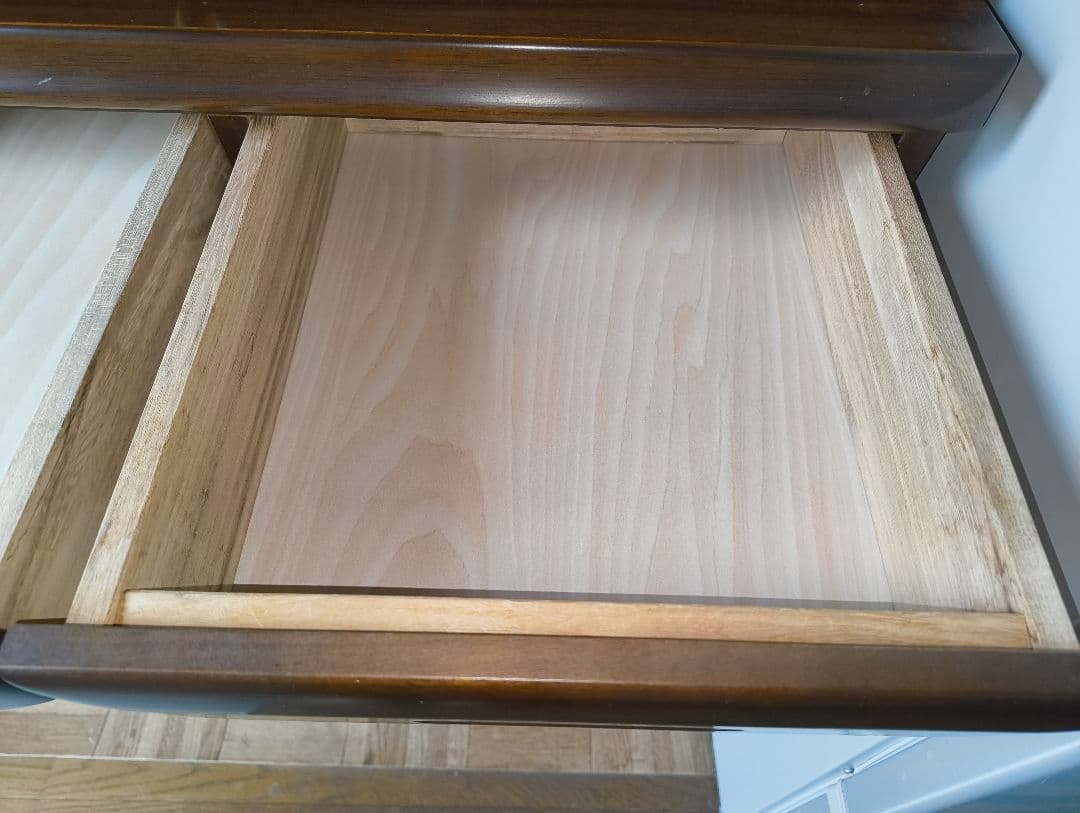 木製食器棚 ダークブラウン ガラス扉付き