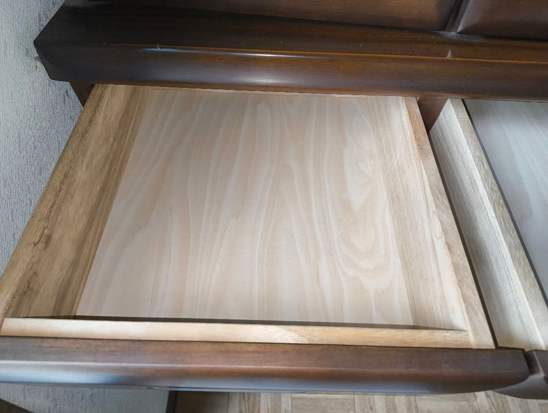 木製食器棚 ダークブラウン ガラス扉付き