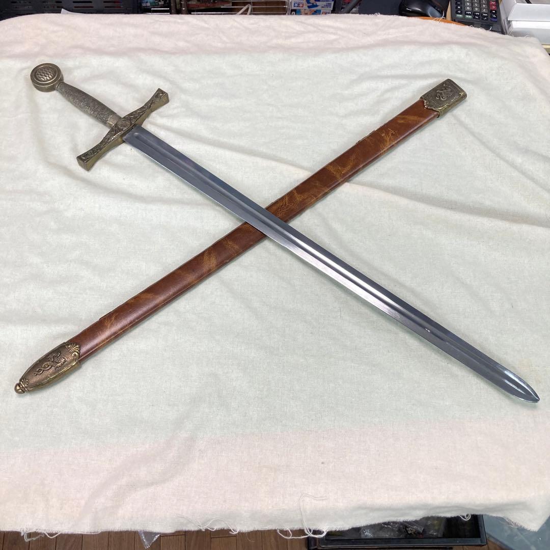 西洋剣 エクスカリバー 模造刀 金属製 実物大 1/1 レプリカ 壁飾り