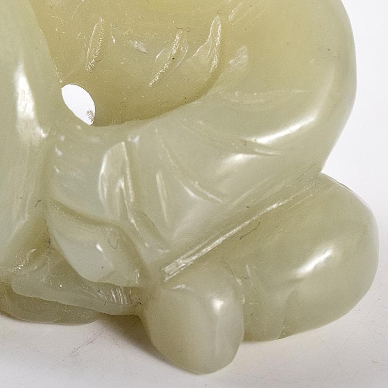 中国 玉石彫刻 人物白鳥刻 根付 置物 C 7887E - メルカリ