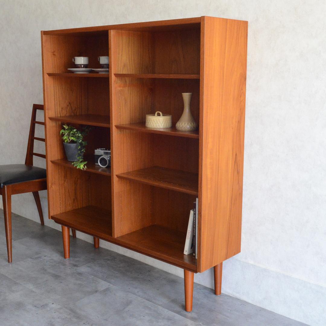 デンマーク 北欧ヴィンテージ チーク ブックシェルフ 北欧家具 ディスプレイ
