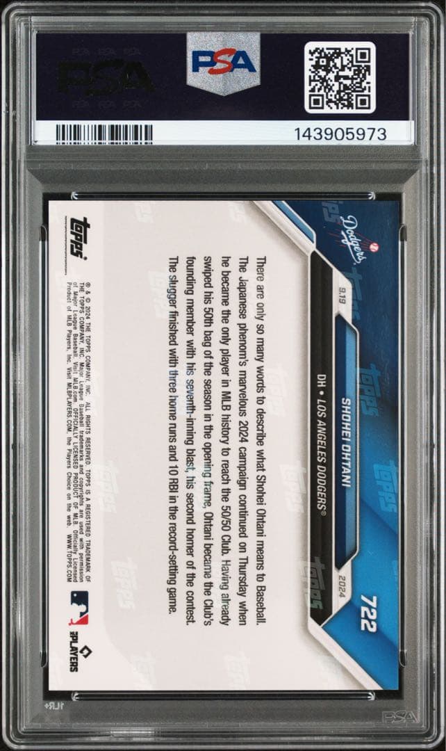 PSA10 史上初50/50達成！ topps now 2024 #722 大谷 - メルカリ