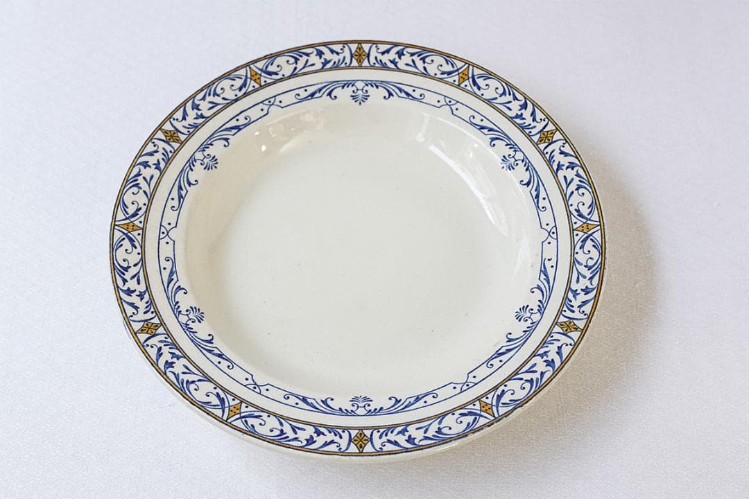 フランスアンティーク　クレイユモントロー　COLBERT　深皿　24.4cm