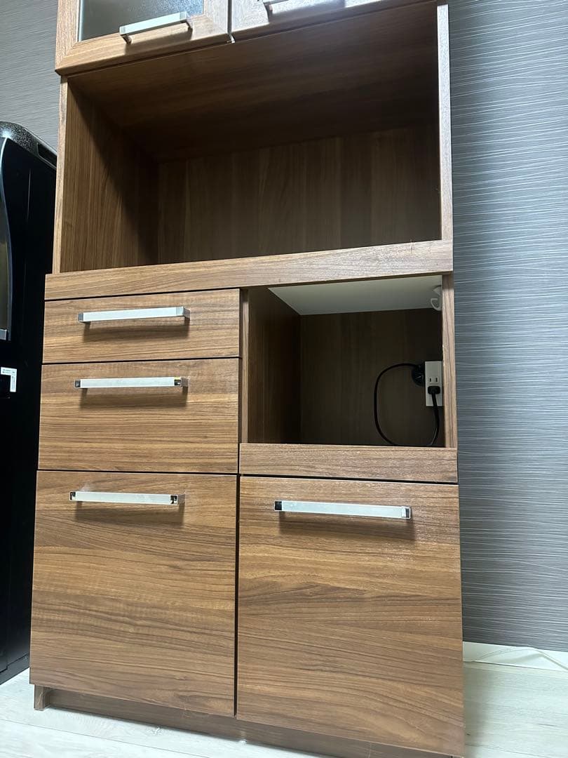 【美品】【完売品】【完成品】パモウナYC-S750R ウォールナット　食器棚