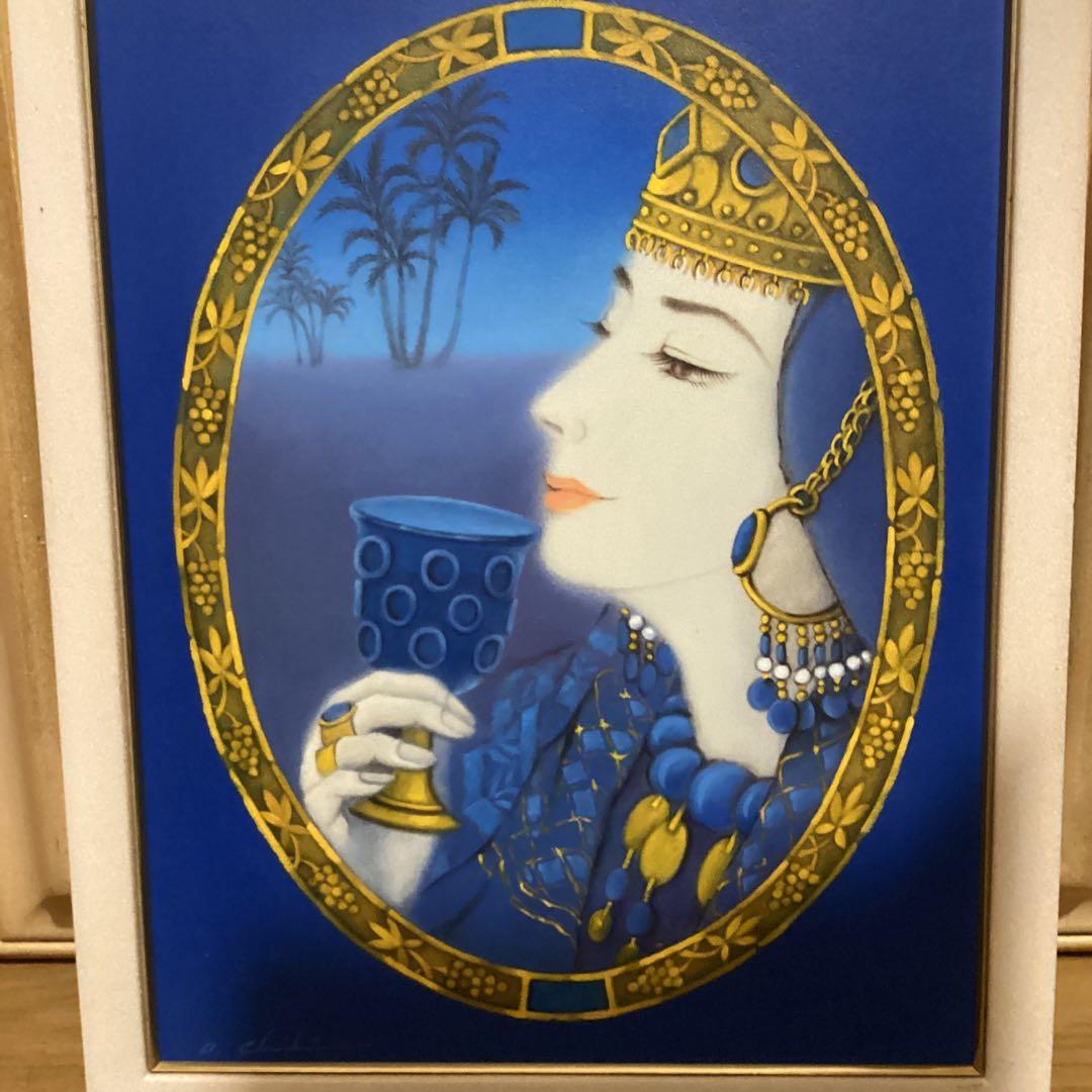 大久保千尋 【 油彩画 タイトル マグリブの王妃 】 F6号 額装仕立 即決