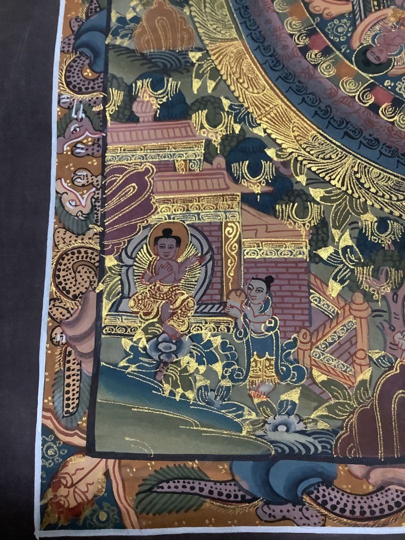 《 チベット密教　新品　1点物 》 手描き　曼荼羅　仏陀　釈迦　仏画　仏教　e2