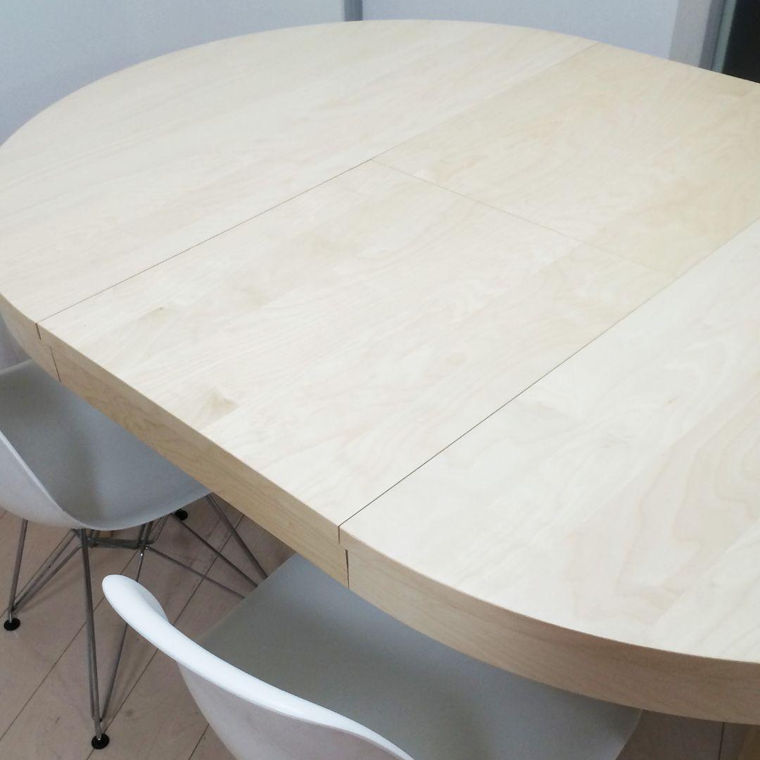 美品》IKEA BJURSTA 丸形伸張ダイニングテーブル - メルカリ