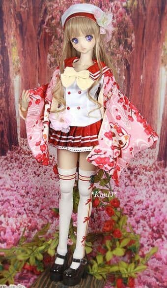 WR92　BJD　1/3　ドール 衣装　セーラー服　7点セット　ハンドメイド