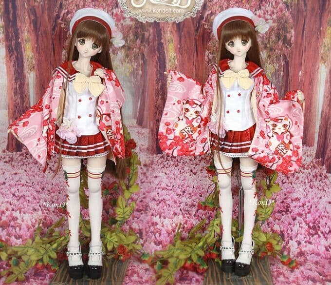 WR92　BJD　1/3　ドール 衣装　セーラー服　7点セット　ハンドメイド