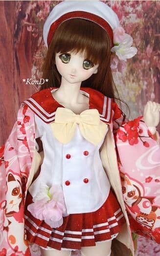 WR92　BJD　1/3　ドール 衣装　セーラー服　7点セット　ハンドメイド