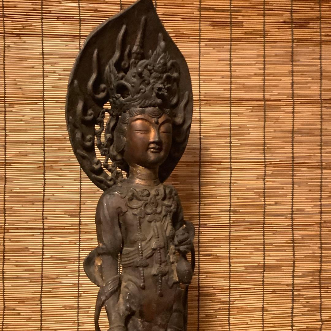 朝鮮・三国時代「百済・観世音菩像」高句麗・新羅・百済・天平・銅鉄・特大