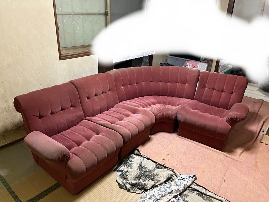 クラシック　コーナーソファ L字型 布地