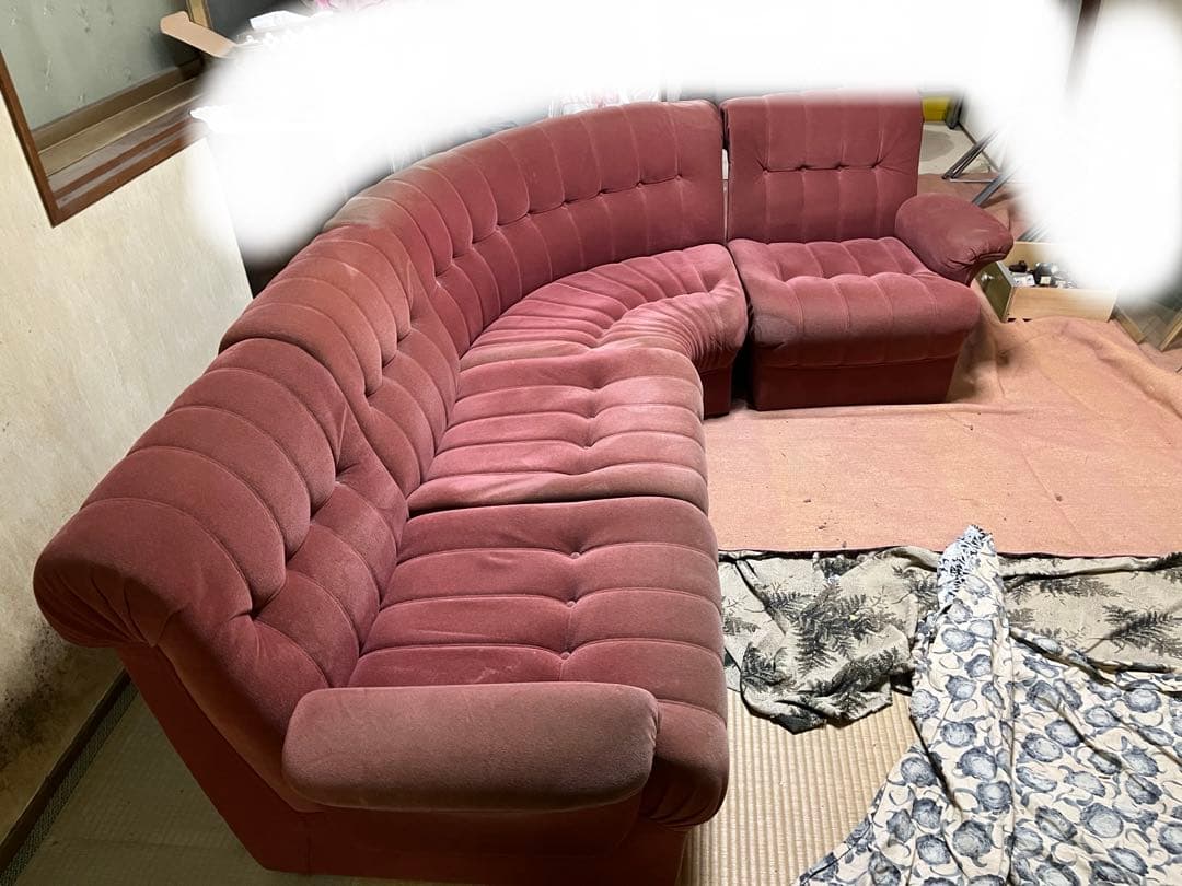 クラシック　コーナーソファ L字型 布地