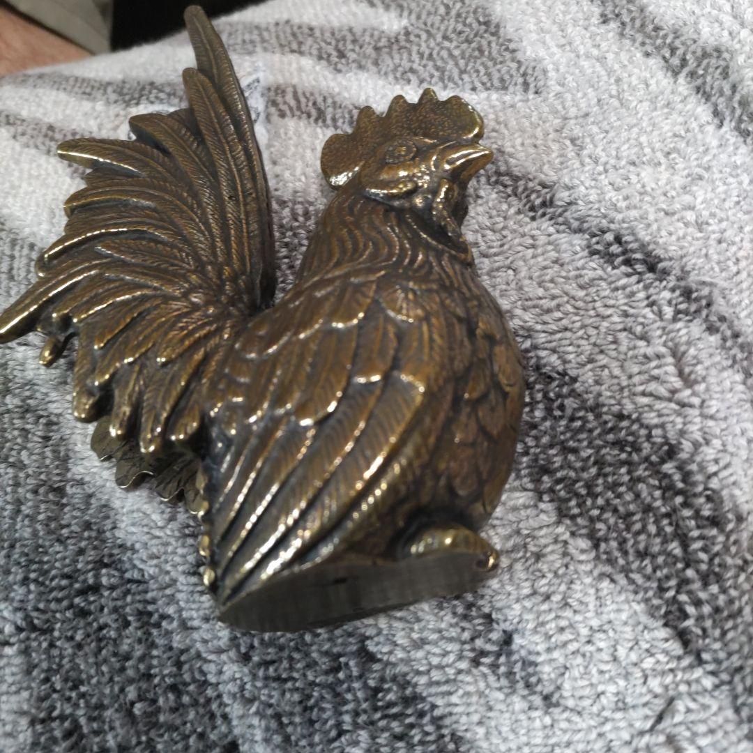 《金属工芸品、鳥２羽》新品（かたらい、村田宏作）木製台、箱入1634