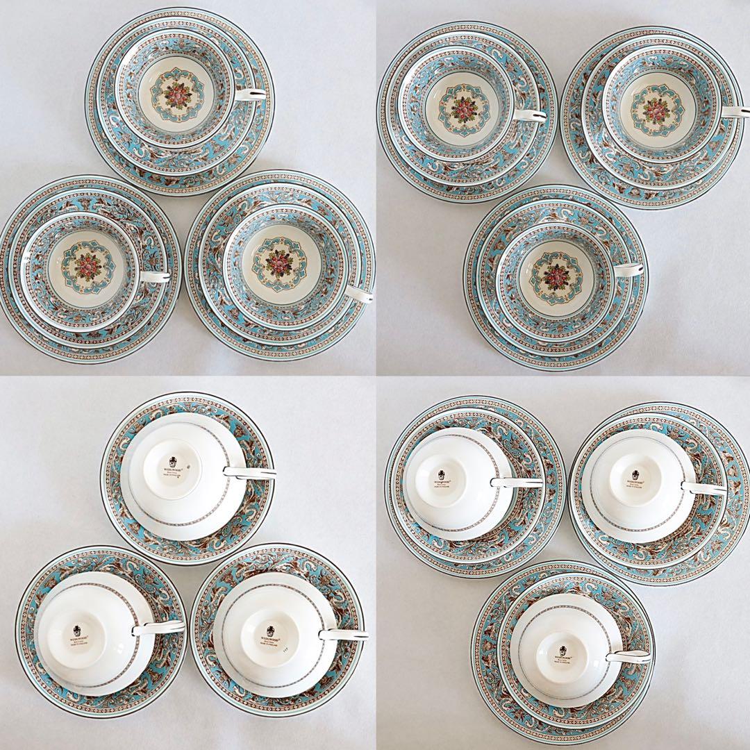 【美品】ウェッジウッド フロレンティーン ターコイズ トリオ ティーポットセット