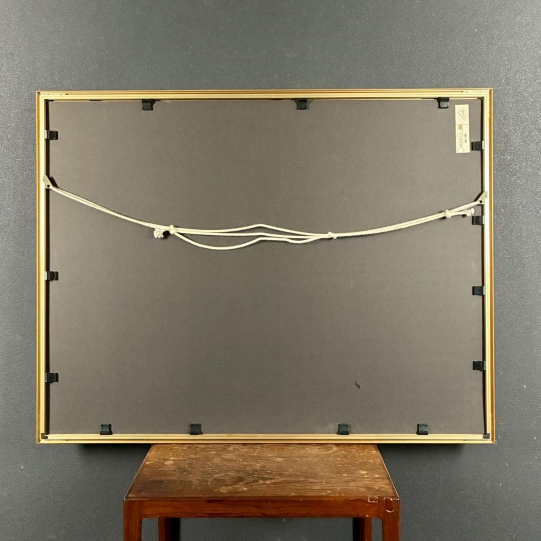 美品 ビン・カシワ「パリの夕暮れ」リトグラフ 直筆サイン入 額縁入