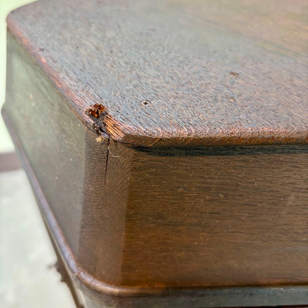 回転式 ヘキサゴン(六角形） ガラスケース 木製 アンティーク 6扉 3棚