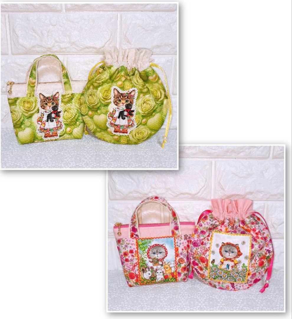 トート風ミニポーチ＆まぁるい巾着♡コヤンイサムチョン - メルカリ