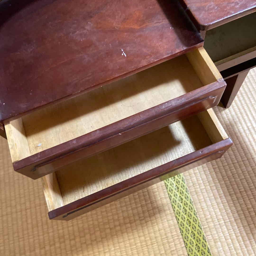 一面鏡　ダークブラウン ドレッサー・鏡台 大きな鏡付き　昭和レトロ