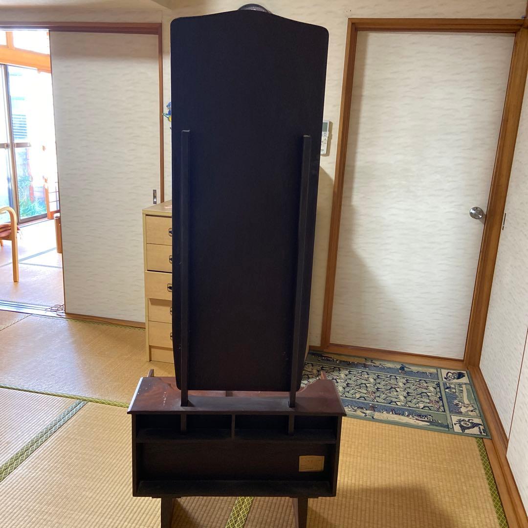 一面鏡　ダークブラウン ドレッサー・鏡台 大きな鏡付き　昭和レトロ