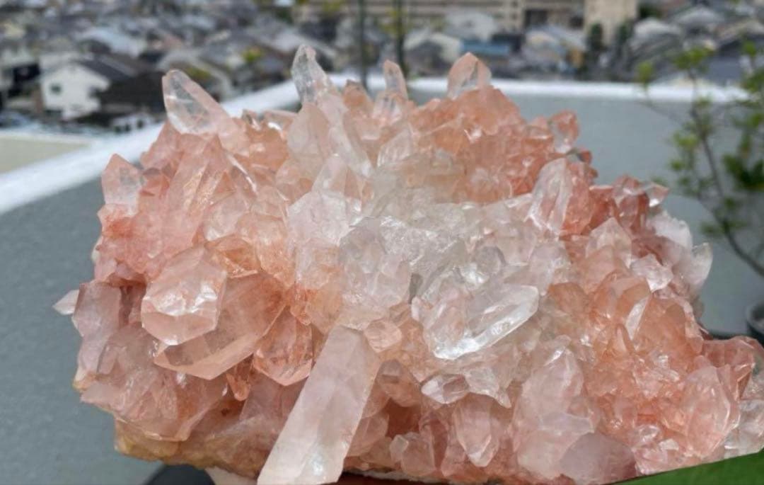 専用ピンクマニカラン水晶クラスター