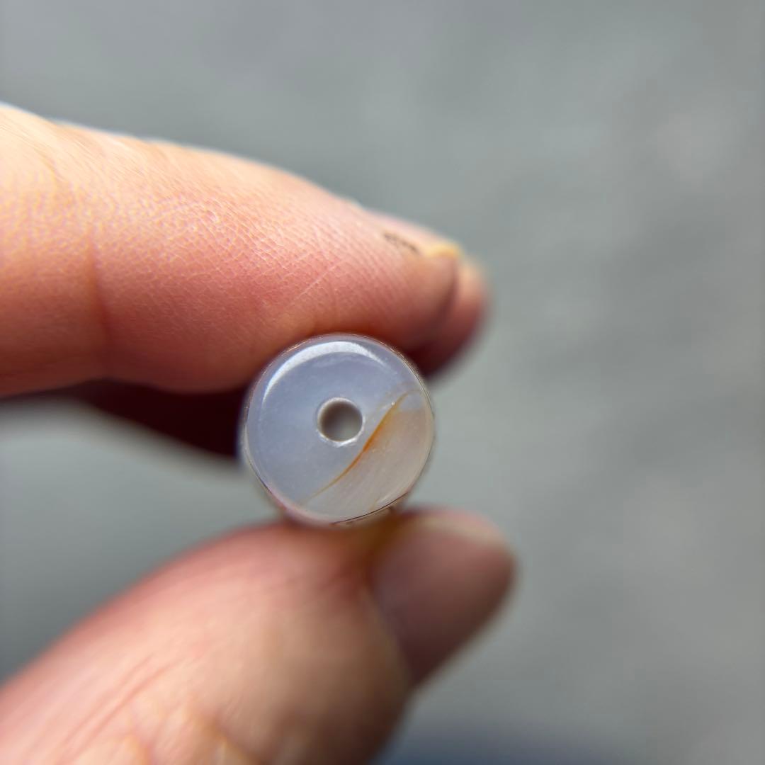 あずきちゃん玉髄　金線如意蓮花天珠　朱砂入り　11-88