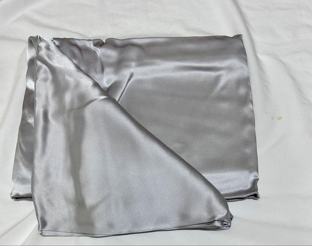 シルク100% 布団カバー 190x210　グレー