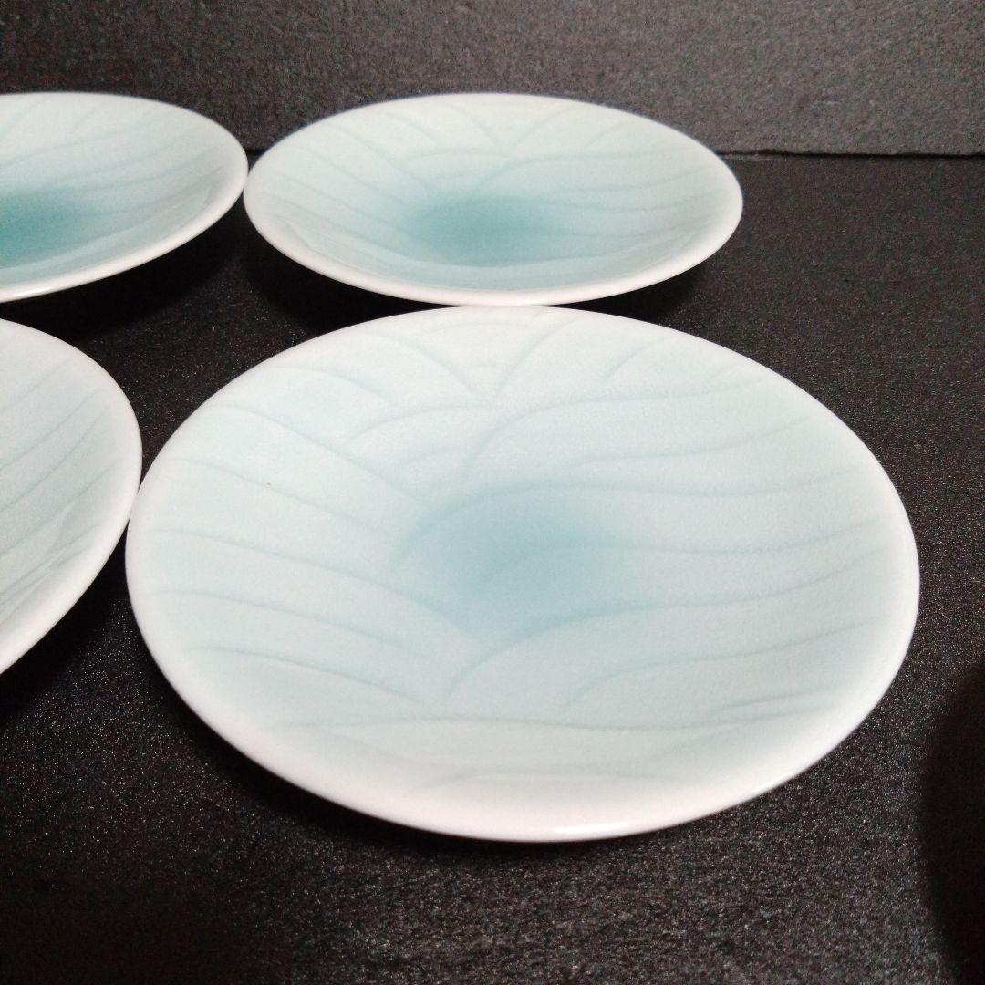 有田焼 藤巻窯 青白磁 銘々皿5枚　お祝い