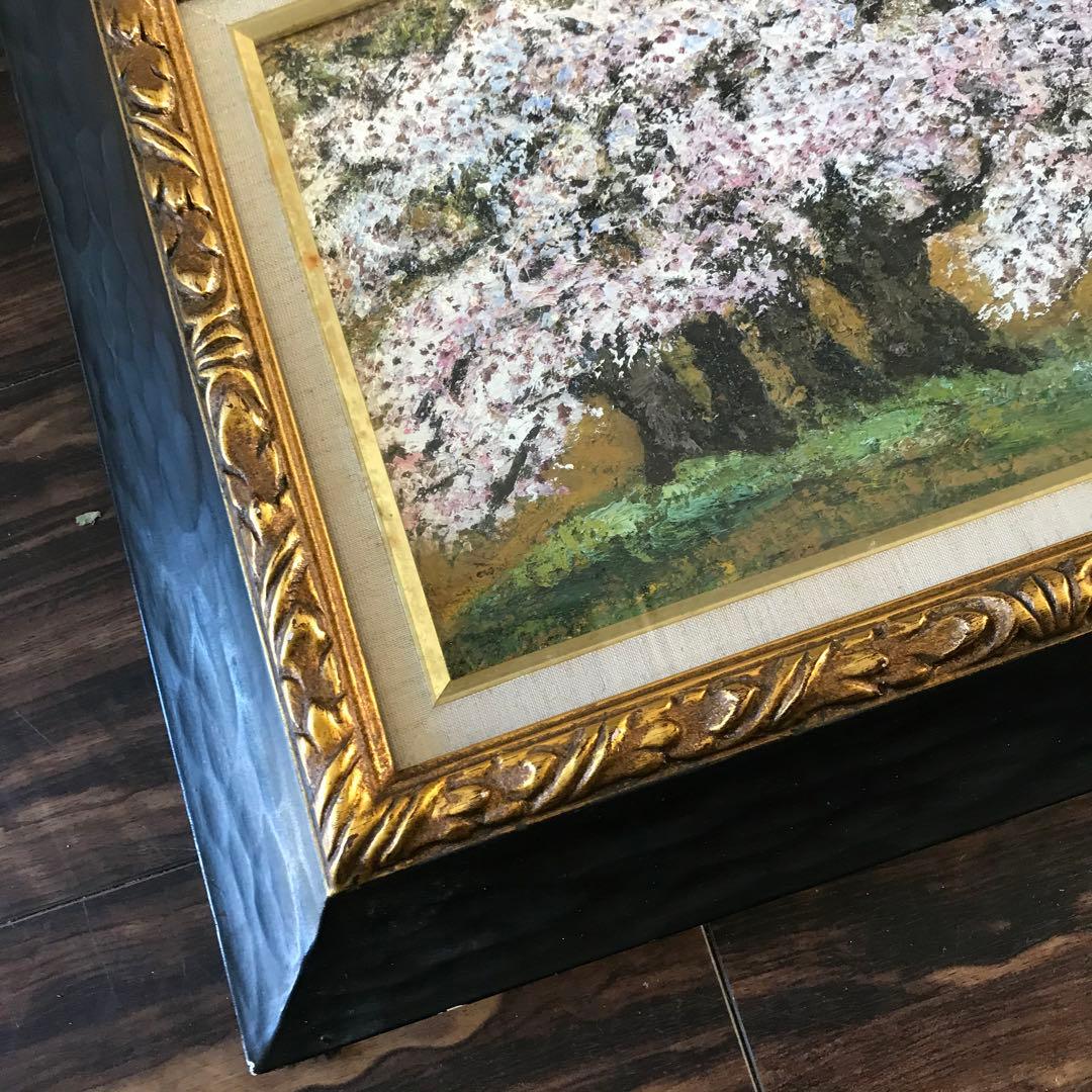 荒井慧「さくら」油彩 F4 額装 春 桜 油絵 油画 絵画 D - メルカリ