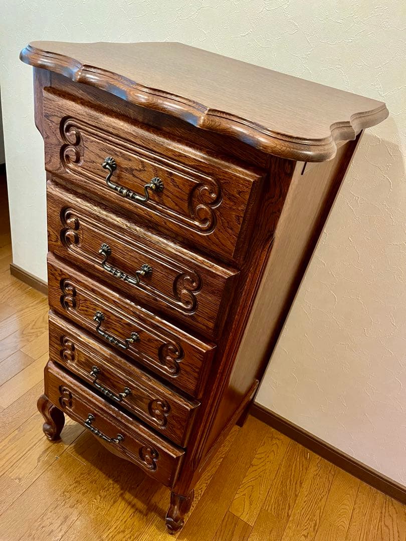 ルーマニア製 5段チェスト チェスト 輸入家具 三越ブルージュ クラシック猫足